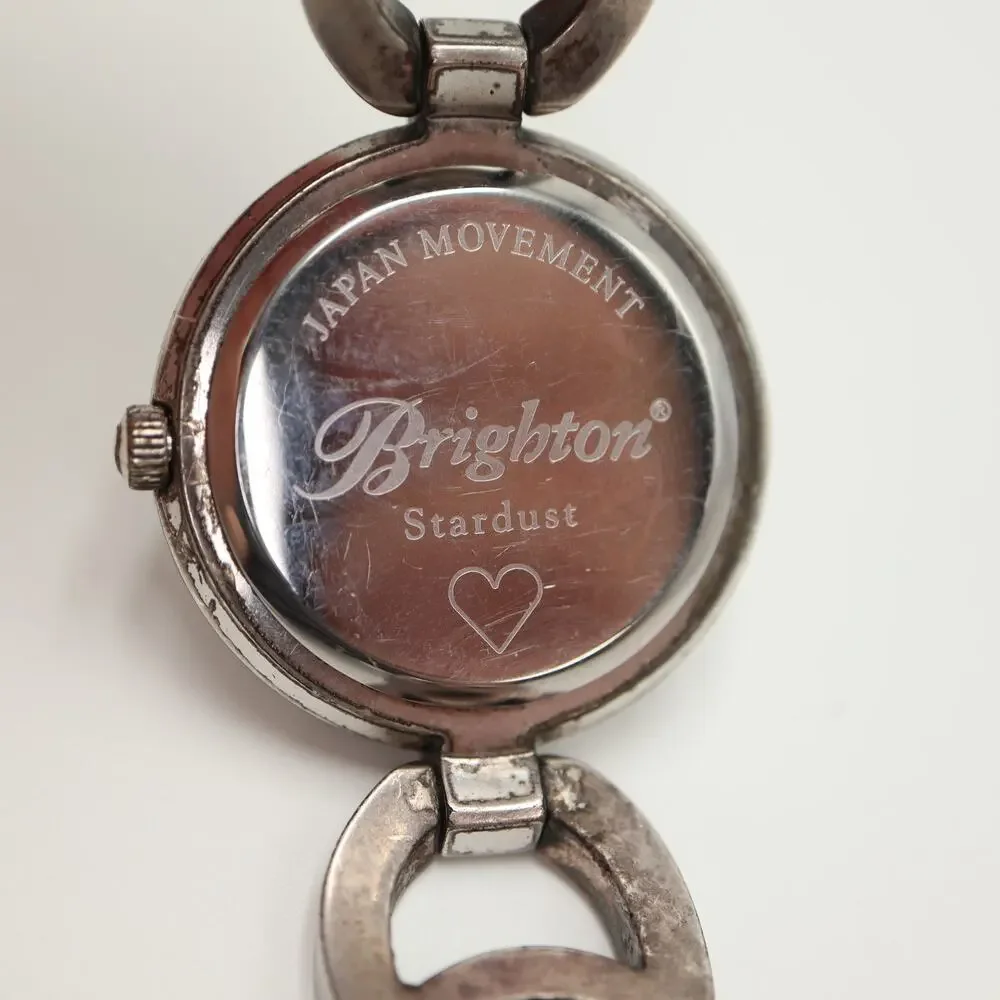Brighton Stardust Silver Tone 31mm Watch Crystal Metal Bracelet w New Battery